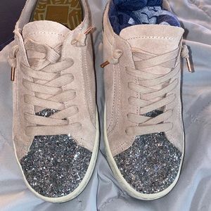 Dolce Vita nude glitter tennis shoe